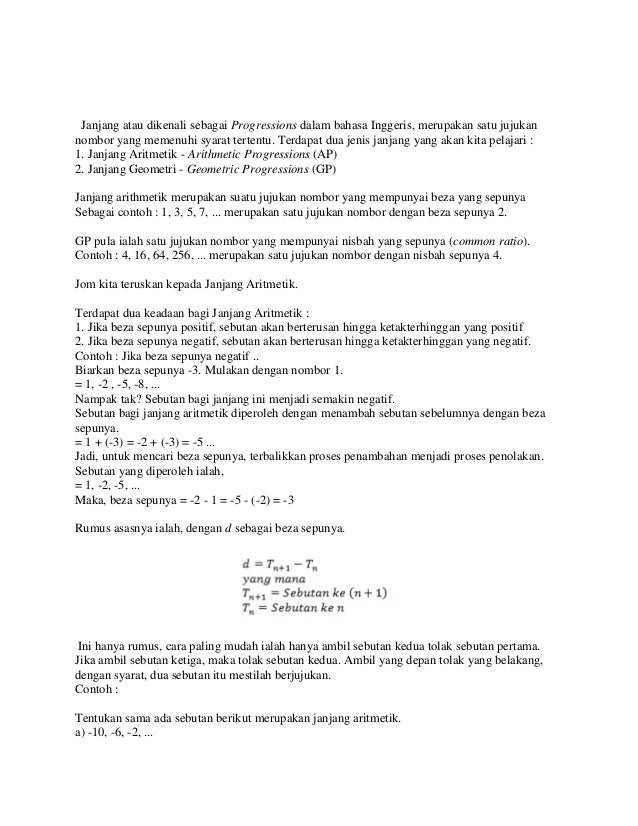 Janjang Atau Dikenali Sebagai Progressions