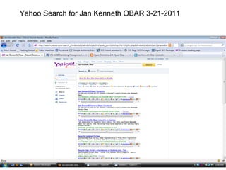 Yahoo Search for Jan Kenneth OBAR 3-21-2011 
