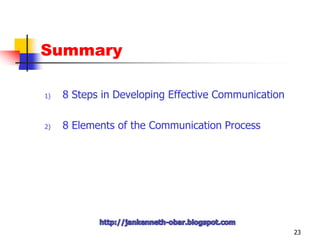 Concept 2: If customers believe your message they buy your product or service16MediaMessageDecodingReceiverSender  Encoding  NoiseResponseFeedbackFrom Philip Kotler’s, Marketing Management 13th editionhttp://jankenneth-obar.blogspot.com