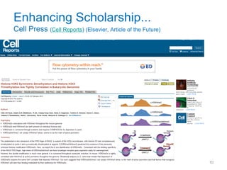 Enhancing Scholarship...
Cell Press (Cell Reports) (Elsevier, Article of the Future)




                                                              10
 