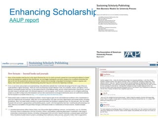 Enhancing Scholarship...
AAUP report




                           8
 