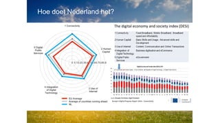 Hoe doet Nederland het?
Digital Single Markets: Impact
The digital economy and society index (DESI)
 