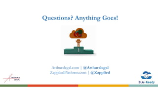 Questions? Anything Goes!
Arthurslegal.com | @Arthurslegal
ZappliedPlatform.com | @Zapplied
 