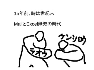 15年前、時は世紀末
MailとExcel無双の時代
 