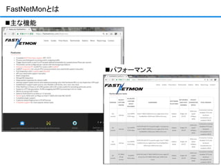 FastNetMonとは
主な機能
パフォーマンス
 