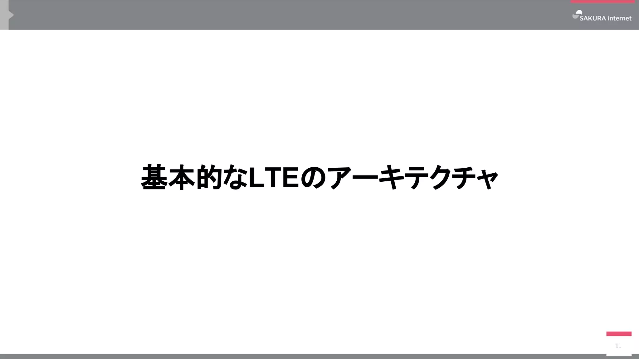 基本的なLTEのアーキテクチャ
11
 
