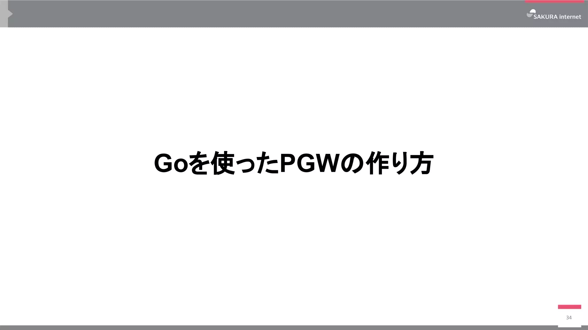 Goを使ったPGWの作り方
34
 