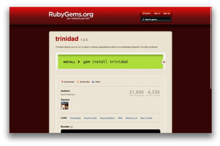 JRuby: Ruby en un mundo enterprise RubyConf Uruguay 2011 Slide 66
