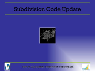 Subdivision Code Update 