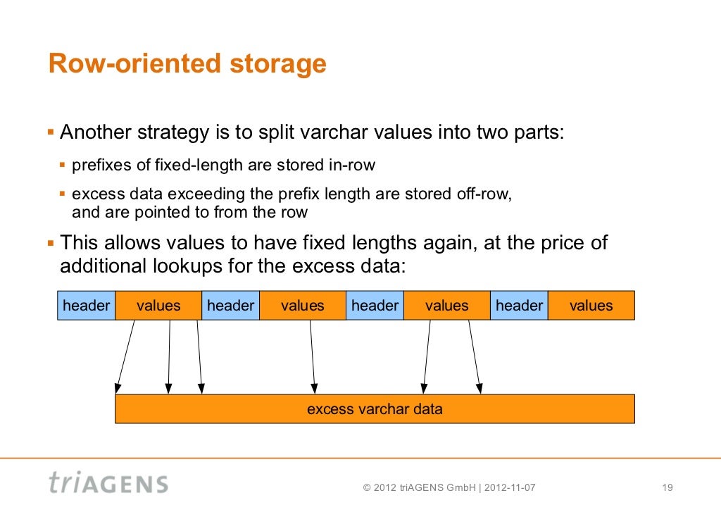 Introduction to column oriented databases