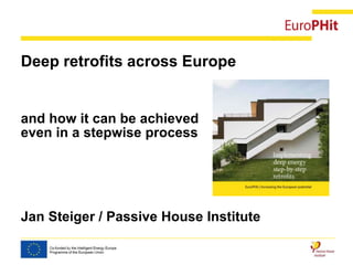 Deep retrofits across Europe
and how it can be achieved
even in a stepwise process
Jan Steiger / Passive House Institute
 
