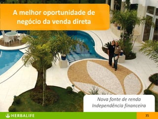 35
A melhor oportunidade de
negócio da venda direta
35
Nova fonte de renda
Independência financeira
 