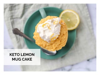WHAT YOU NEED WHAT YOU NEED TO DO
KETO LEMON
MUG CAKE
 