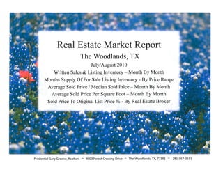 January   august 2010 the woodlands market report