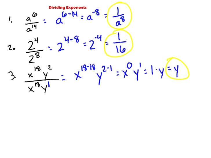 Dividing exponents