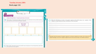 Book page 116
Tuesday January 18th:
 