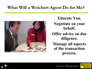 <ul><li>Educate You. </li></ul><ul><li>Negotiate on your behalf. </li></ul><ul><li>Offer advice on due diligence. </li></u...