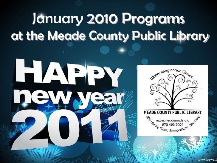 January 2011 Programs At MCPL