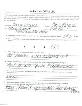 Client Feedback Surveys January, 2012