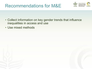 Promoting gender equality in rural climate services