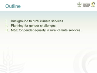 Promoting gender equality in rural climate services