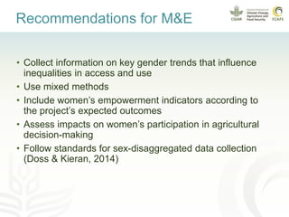 Promoting gender equality in rural climate services