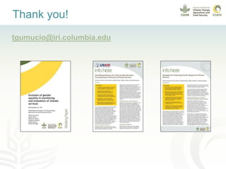 Promoting gender equality in rural climate services