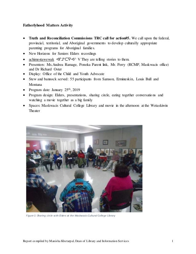 Cultural Activity Matters >> Fatherhood Gathering 2019 Report Cultural Activity Matters >> Fatherhood Gathering 2019 Report