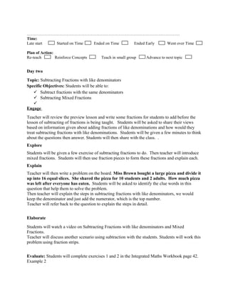 F Naf Math Lesson Plan Mathematics FractionLesson Plan | DOC