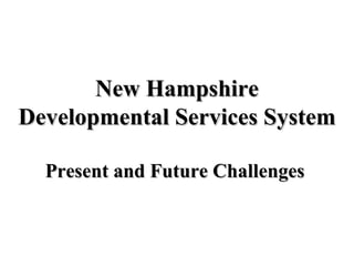New Hampshire Developmental Services System   Present and Future Challenges   