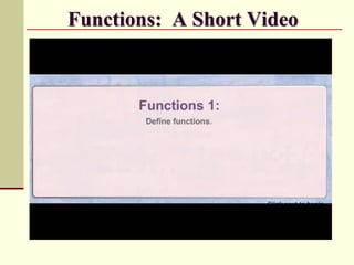 Functions: A Short Video
 