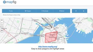 http://www.mapfig.org/
Easy to draw polygons and highlight areas
 