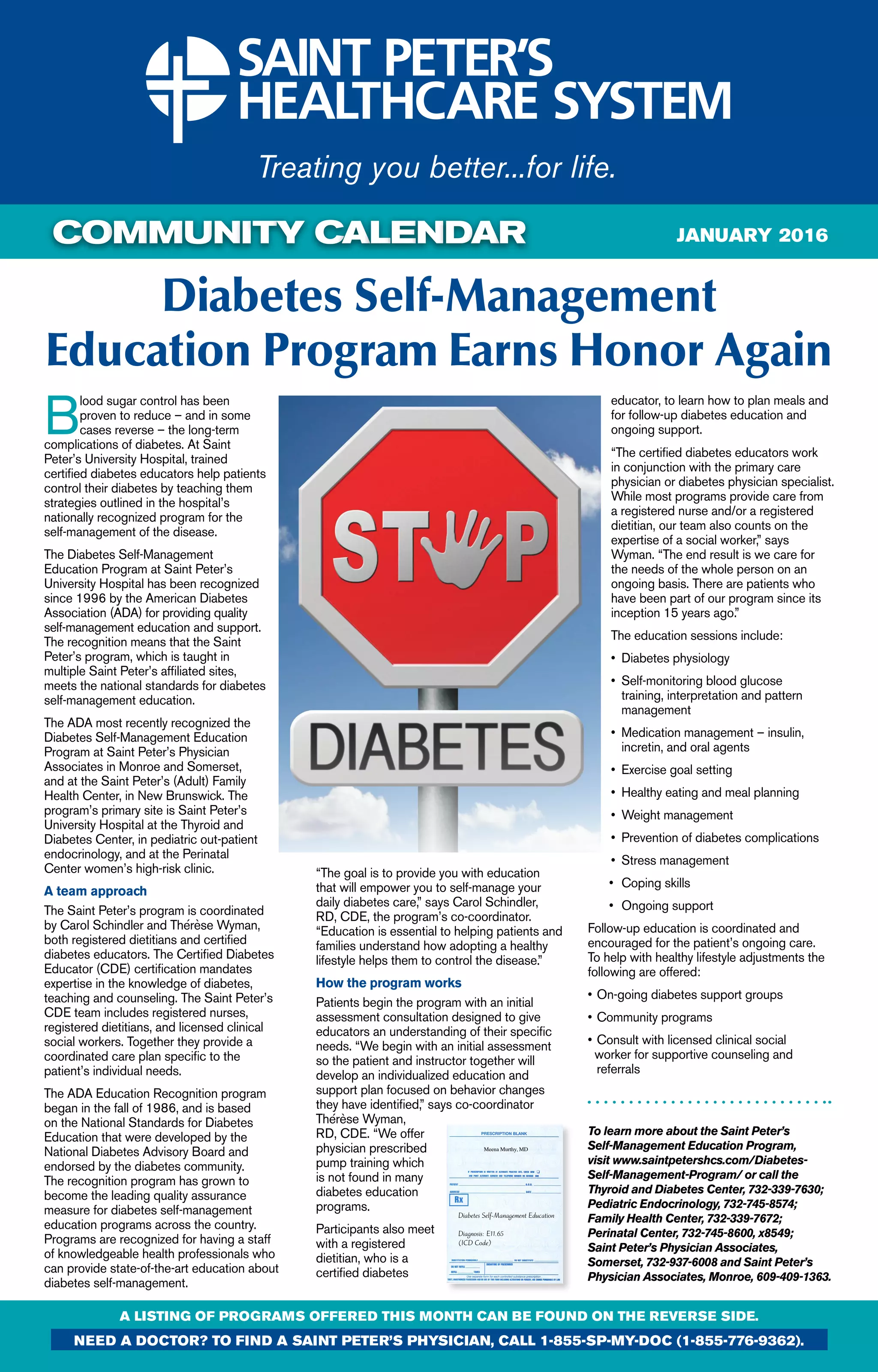 Diabetes SelfManagement Education Program Earns Honor Again PDF