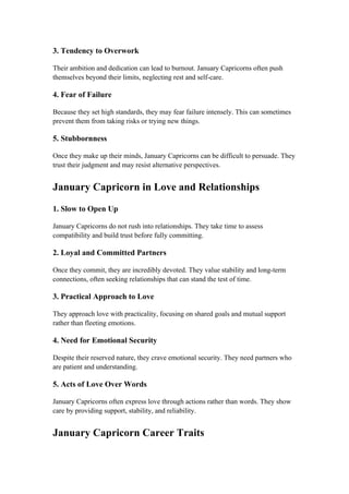January Capricorn Traits: Personality, Love & Life Guide | DOCX