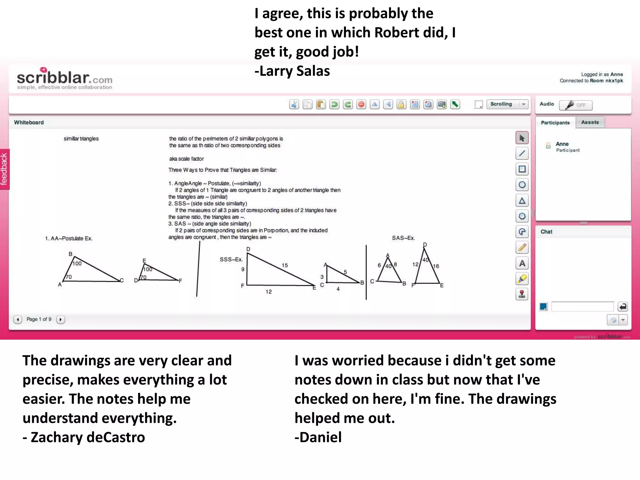 I agree, this is probably the best one in which Robert did, I get it, good job! -Larry SalasI was worried because i didn't get some notes down in class but now that I've checked on here, I'm fine. The drawings helped me out.-DanielThe drawings are very clear and precise, makes everything a lot easier. The notes help me understand everything.- Zachary deCastro
