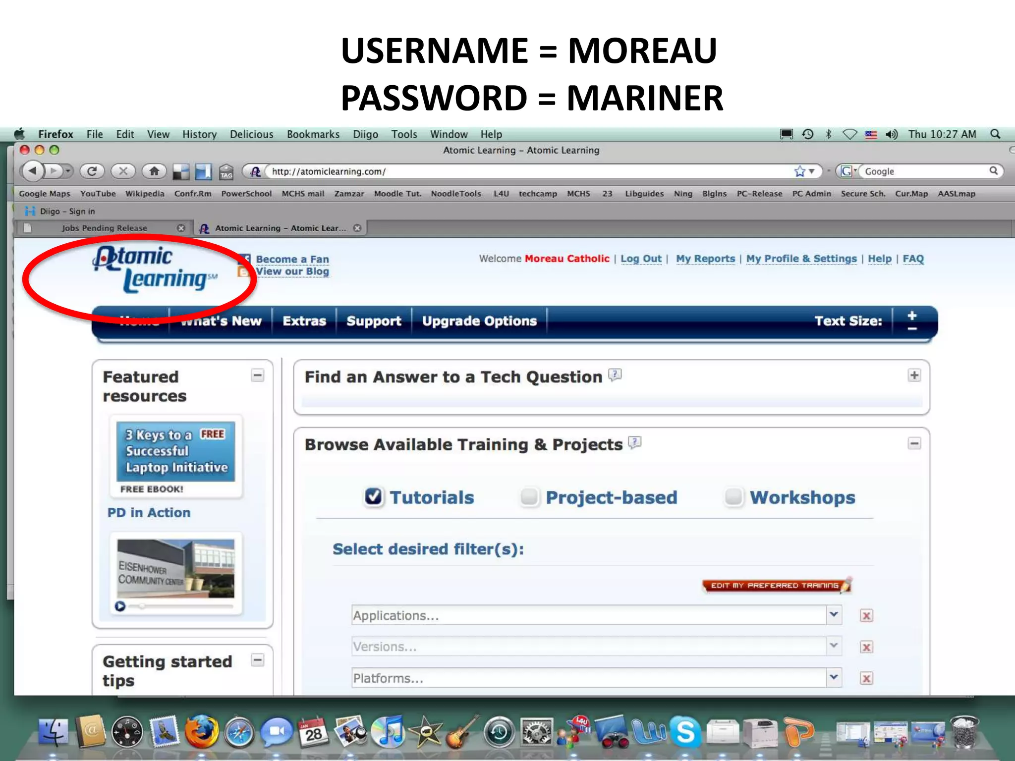 USERNAME = MOREAUPASSWORD = MARINER