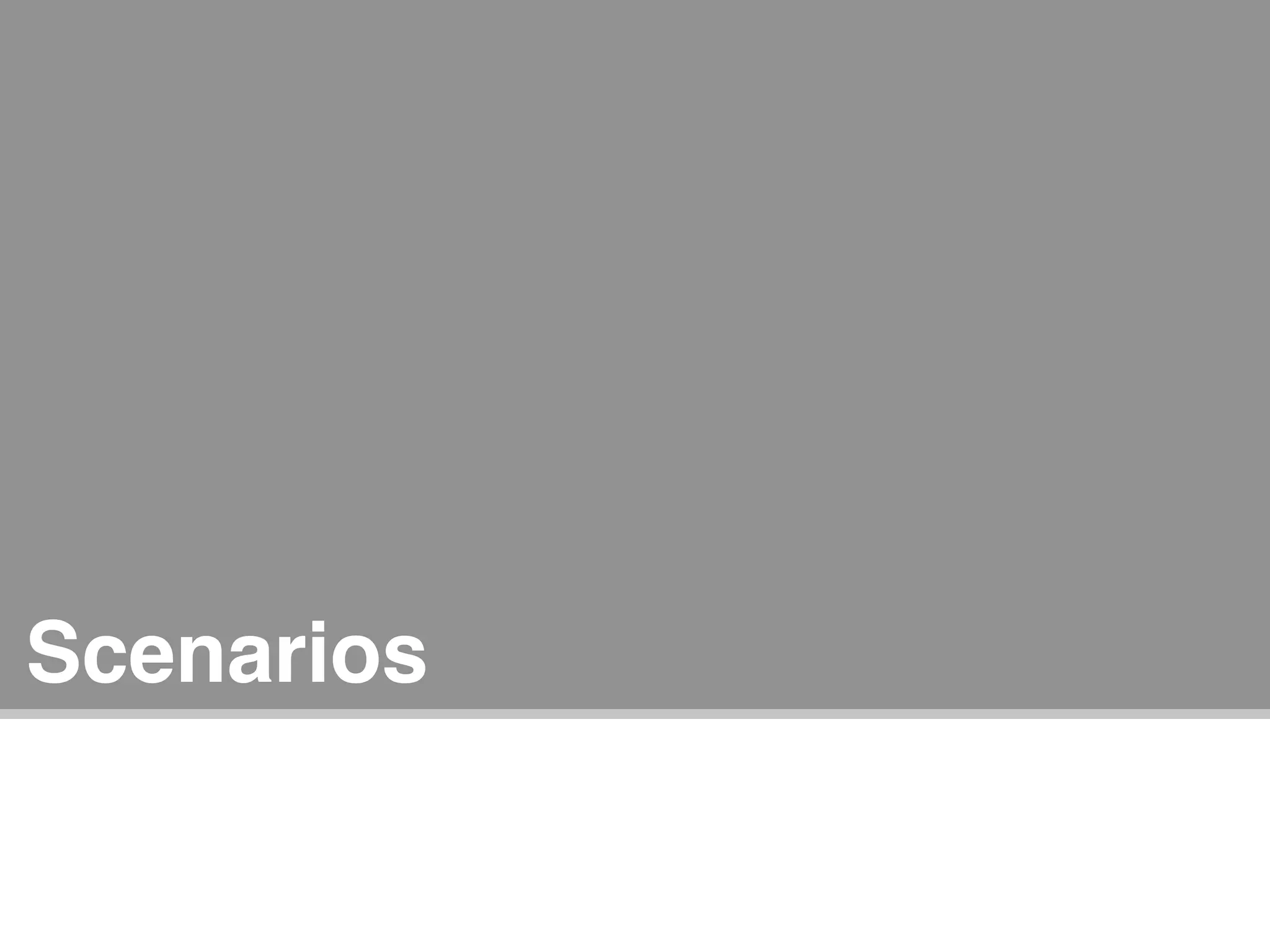 Scenarios


     Designing the Experience of Information Retrieval : Janus Boye Conference 2009   Joe Lamantia   78
 