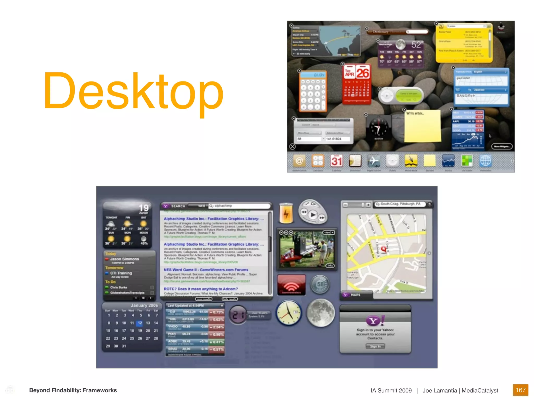 Desktop




Beyond Findability: Frameworks   IA Summit 2009 | Joe Lamantia | MediaCatalyst   167
 