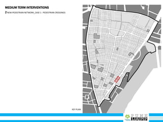 MEDIUM TERM INTERVENTIONS
2NEW PEDESTRIAN NETWORK_CASE 1 : PEDESTRIAN CROSSINGS
KEY PLAN
 