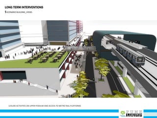 LEISURE ACTIVITIES ON UPPER PODIUM AND ACCESS TO METRO RAIL PLATFORMS
LONG TERM INTERVENTIONS
5SCENARIO BUILDING_VIEWS
 