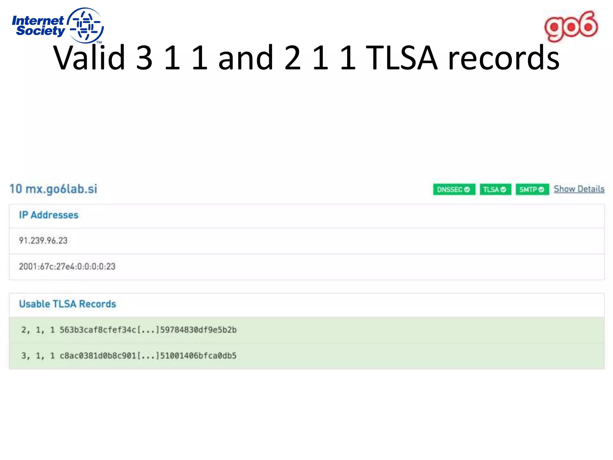 Valid 3 1 1 and 2 1 1 TLSA records
 