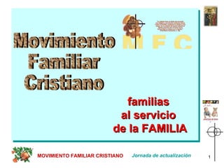 Movimiento  Familiar  Cristiano Jornada de actualización MOVIMIENTO FAMILIAR CRISTIANO familias  al servicio  de la FAMILIA 