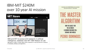 IBM-MIT $240M
over 10 year AI mission
7/25/2020 (c) IBM 2017, Cognitive Opentech Group 30
 