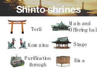 Shinto shrines Torii   Komainu   Purification through Main and Offering hall Stage   Ema  