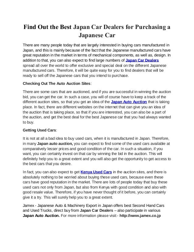 Japan car dealers