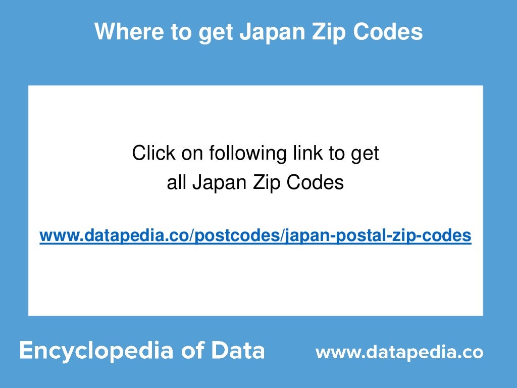 Japan Zip Codes Lookup from Datapedia