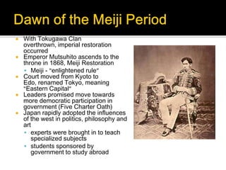  Revival of Edo brings cultural growth and a distinctive character.