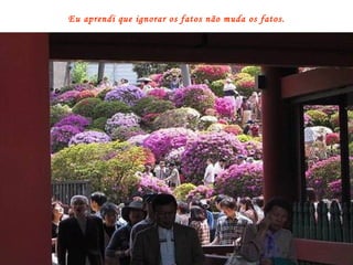 Eu aprendi que ignorar os fatos não muda os fatos. 