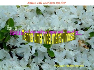 Amigos, onde estaríamos sem eles?   Have a nice today and tomorrow and there after....  Tenha uma vida maravilhosa! Tradução: Rubem Amorese 