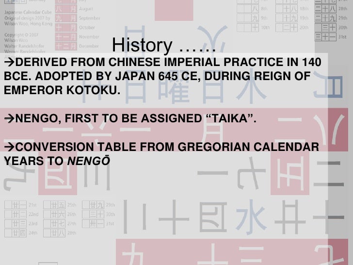 calander years